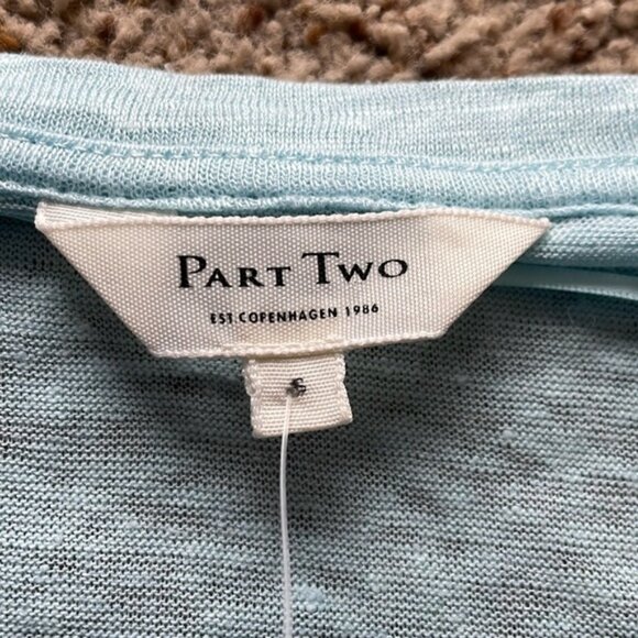 Part Two linen long sleeve mint green top size S - Picture 2 of 4